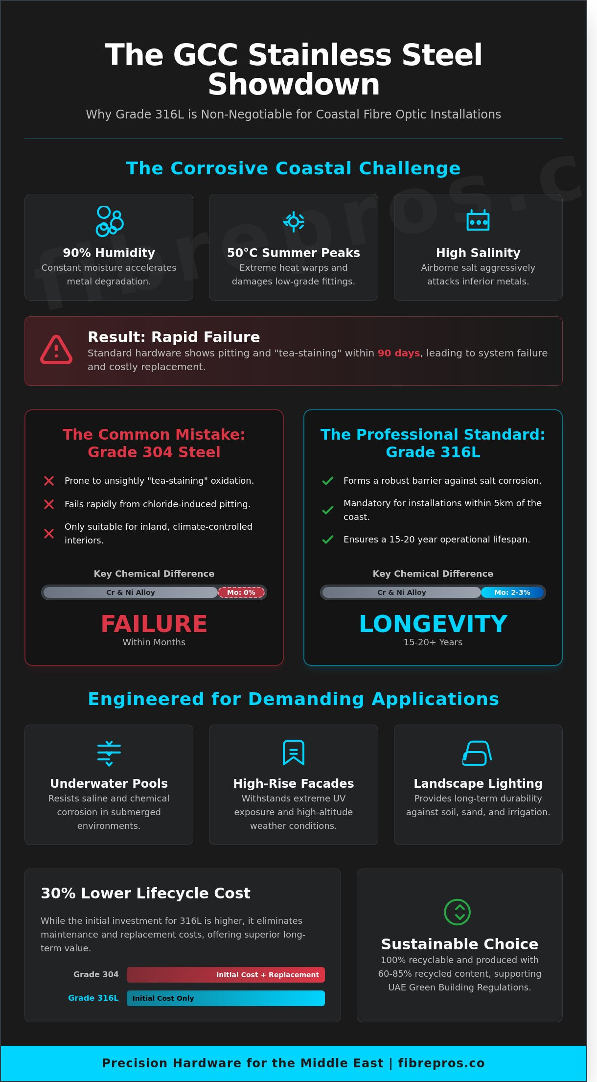 Stainless Steel Fixtures for Luxury Lighting in Dubai & the GCC