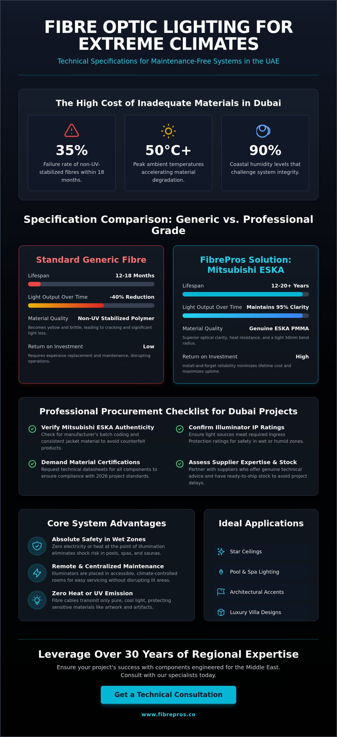 Buy Fibre Optic Lighting in Dubai: The 2026 Professional Procurement Guide
