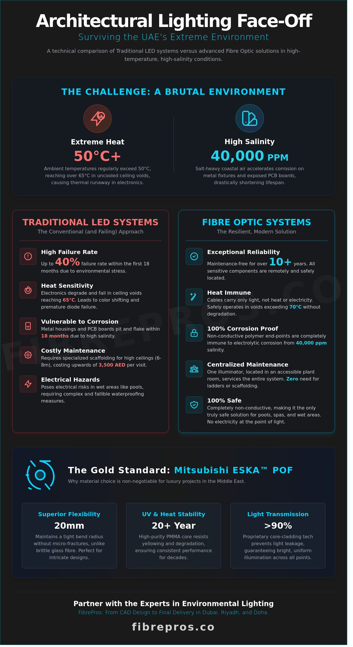 Fibre Optic Lighting Case Study UAE: Luxury Solutions for Extreme Climates