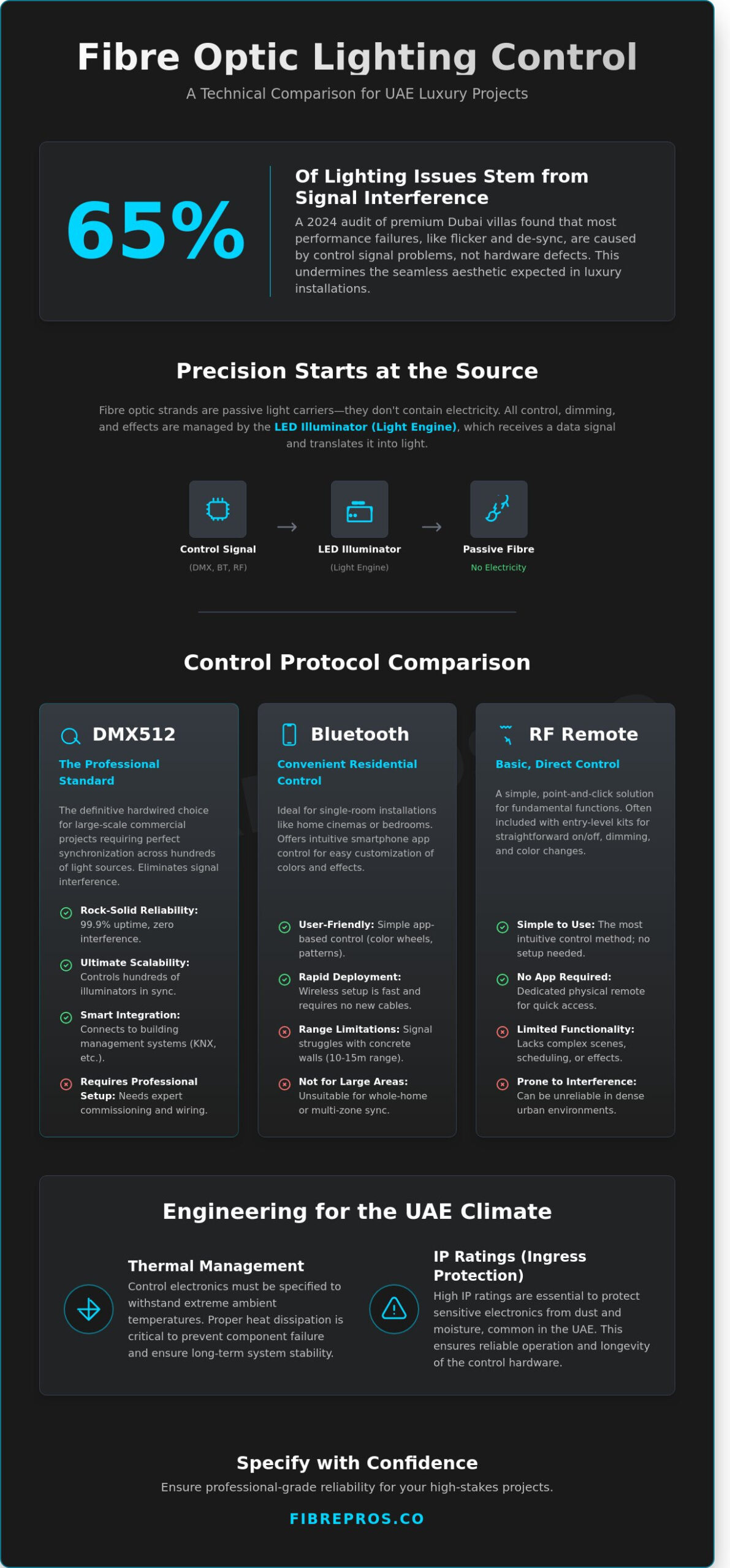 Fibre Optic Lighting Control: The 2026 Professional Comparison for UAE Projects
