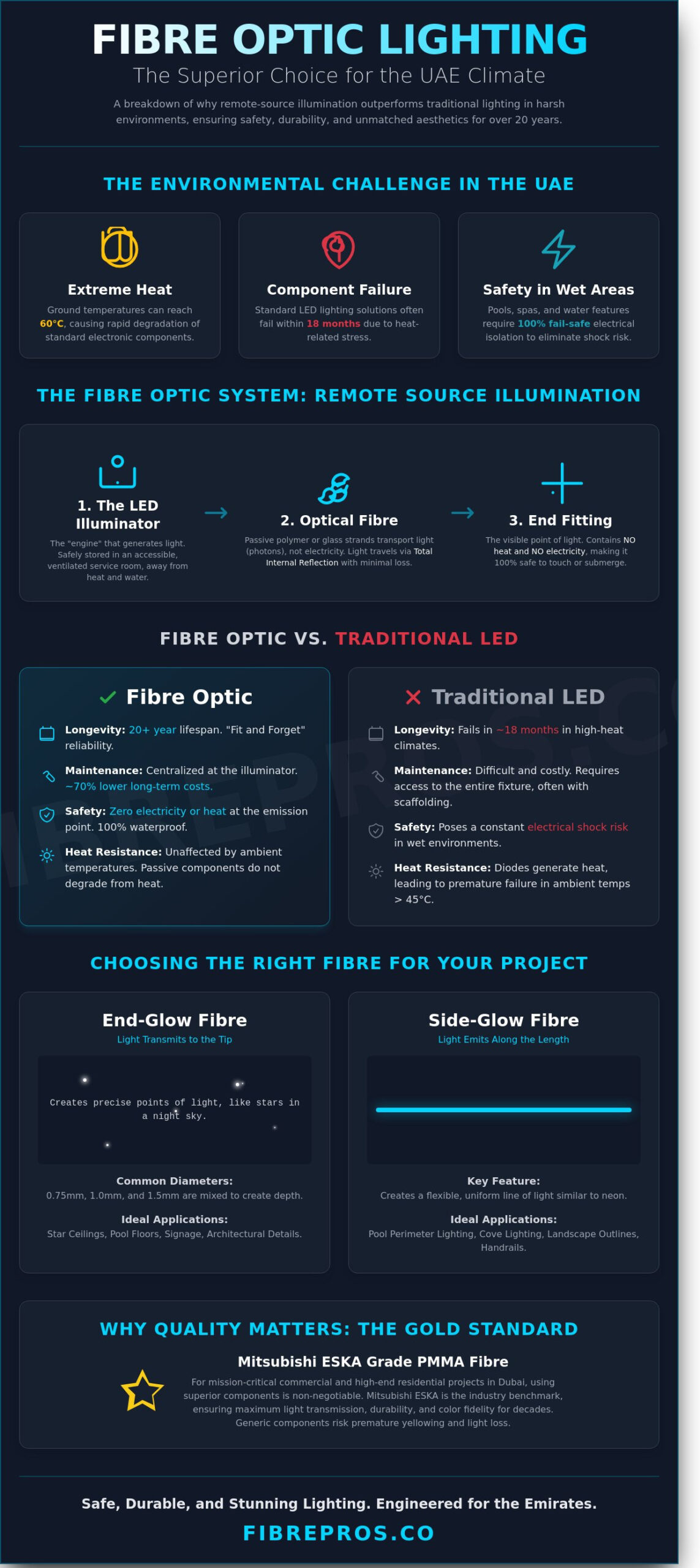 Fibre Optic Lighting FAQ: The Essential Guide for Dubai Projects