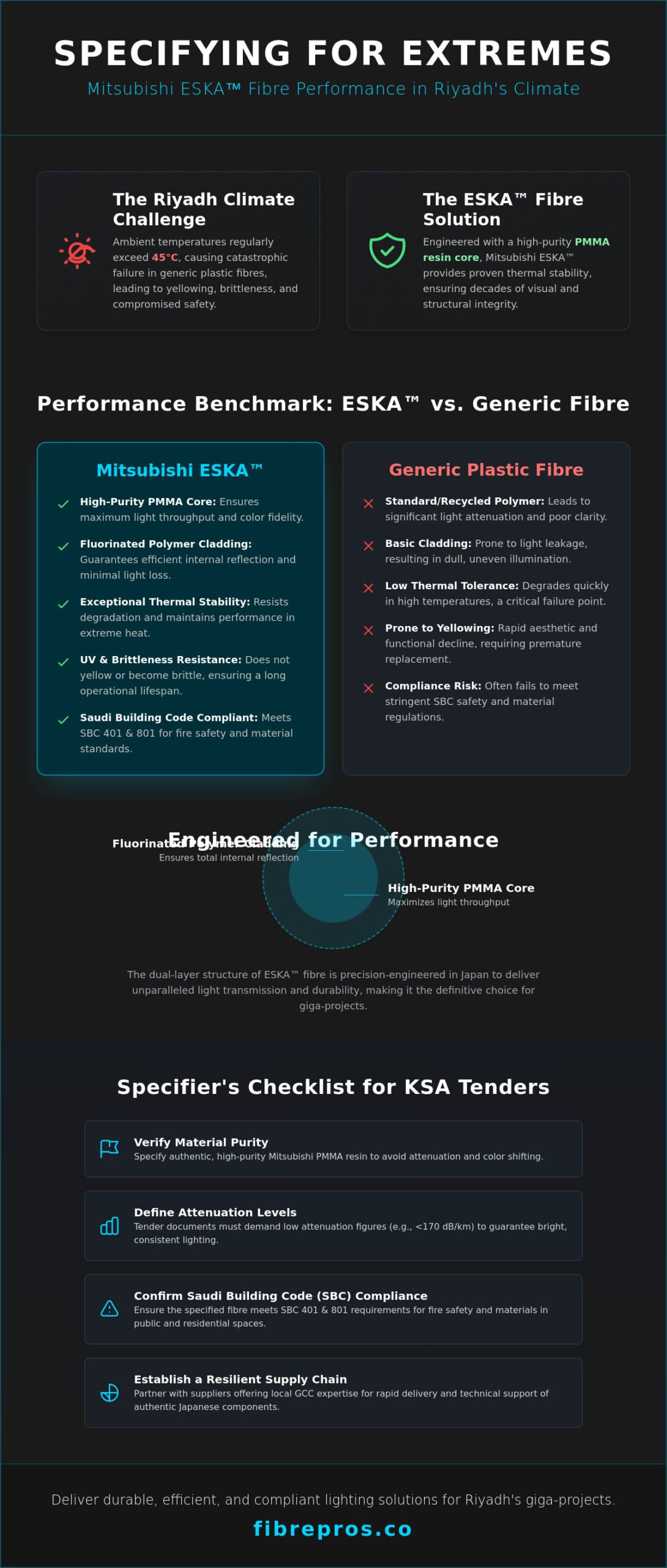 Specifying Mitsubishi ESKA Fibre for Projects in Riyadh: The 2026 Architect’s Guide