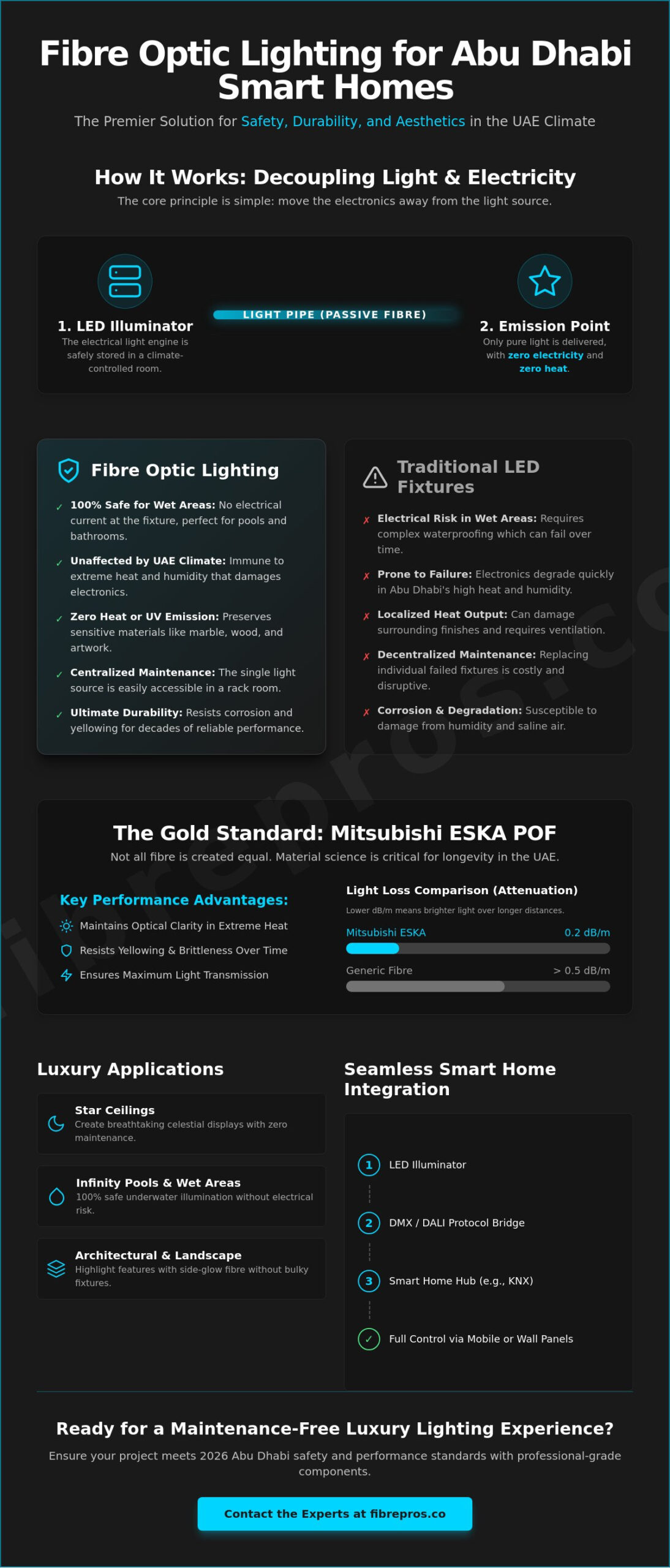Fibre Optic Lighting for Smart Homes in Abu Dhabi: The 2026 Architectural Guide