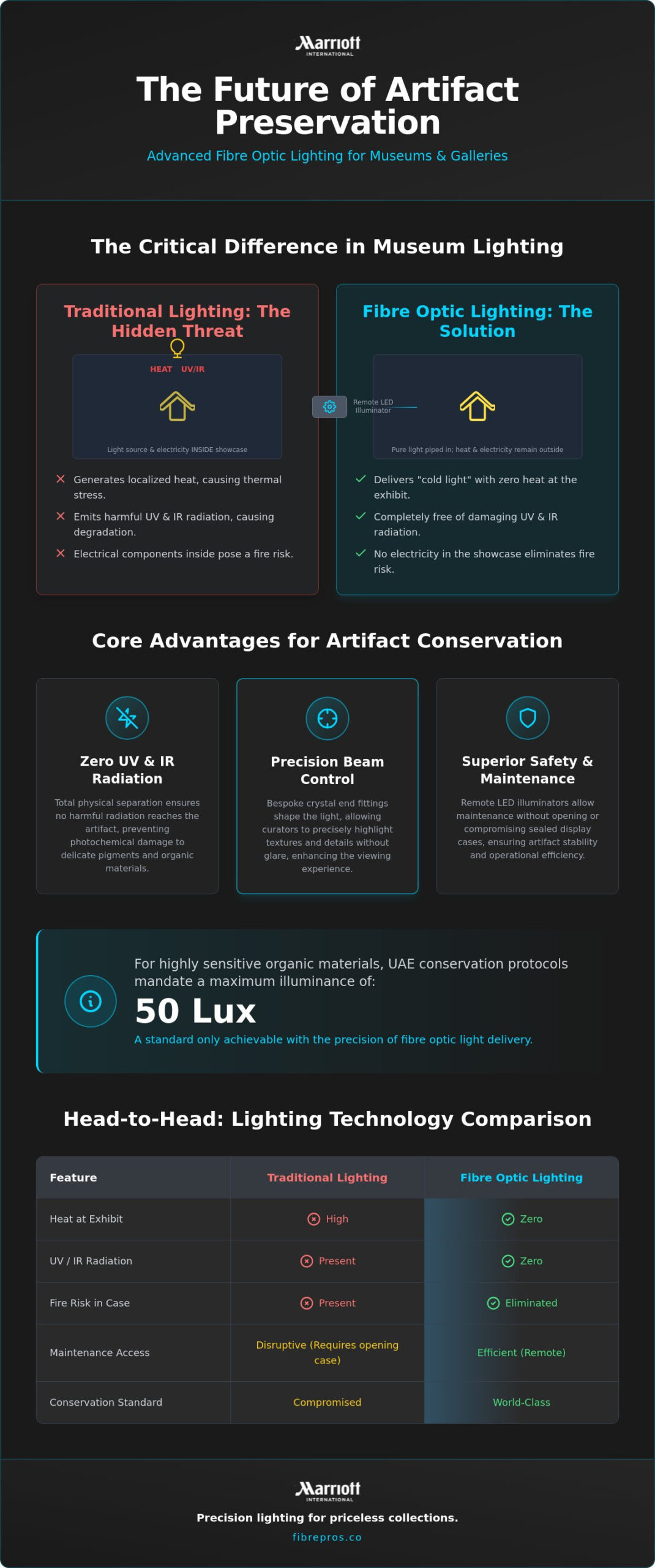 Museum Lighting Solutions Dubai: Precision Fibre Optics for Conservation